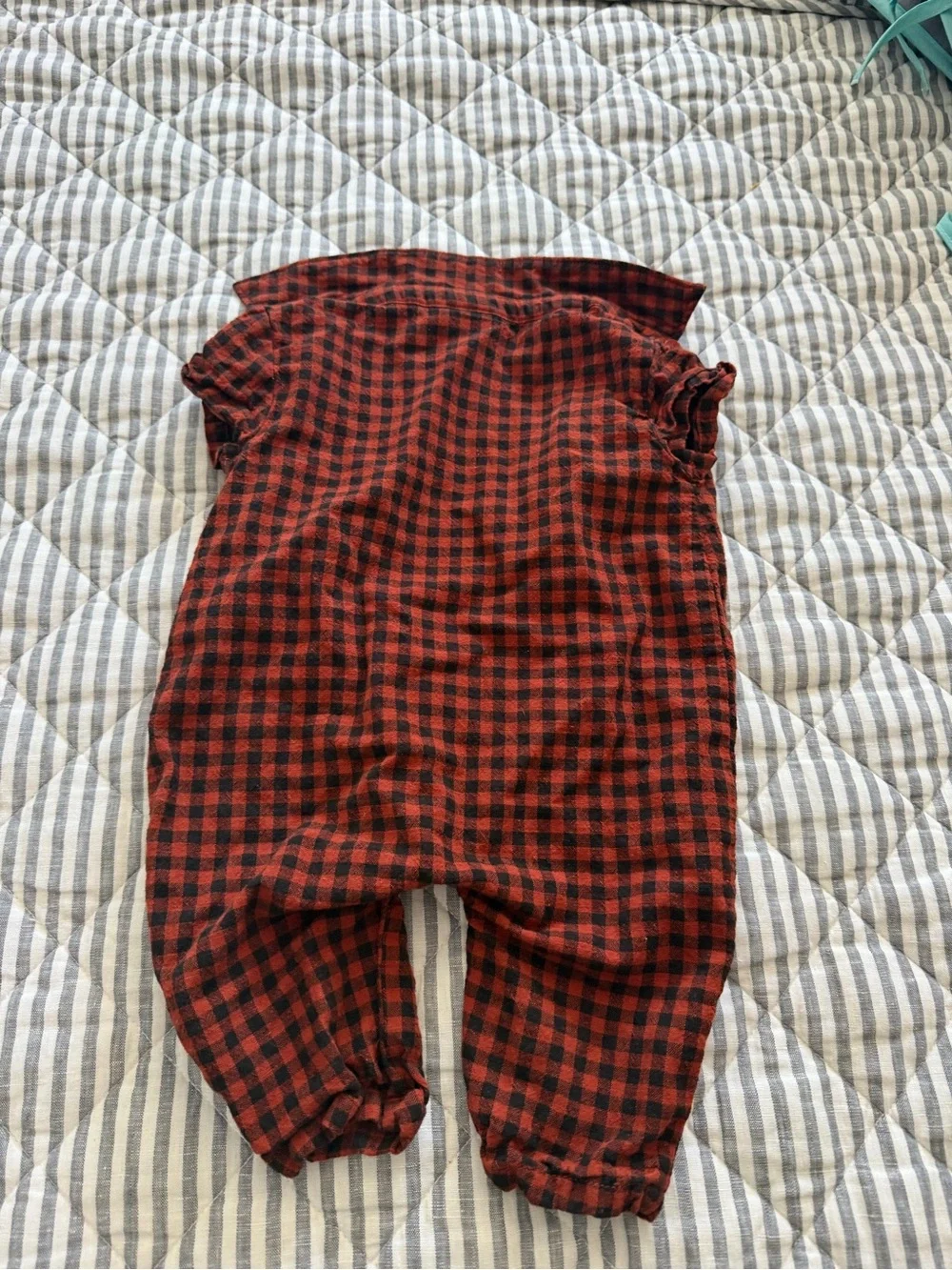 Hannah Andersson checkered coveralls 3-6